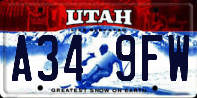 UT license plate A349FW