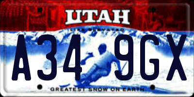 UT license plate A349GX