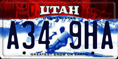 UT license plate A349HA