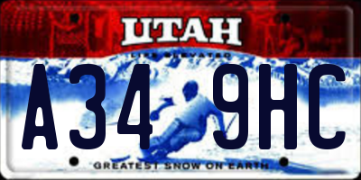 UT license plate A349HC