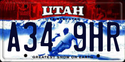 UT license plate A349HR