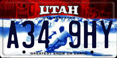 UT license plate A349HY