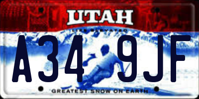 UT license plate A349JF