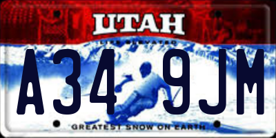 UT license plate A349JM