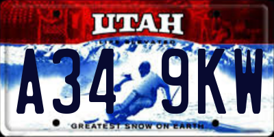 UT license plate A349KW