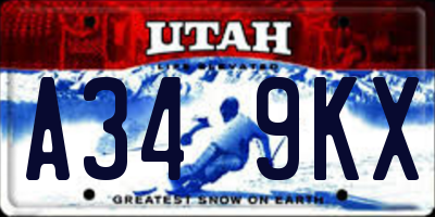 UT license plate A349KX