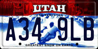 UT license plate A349LB