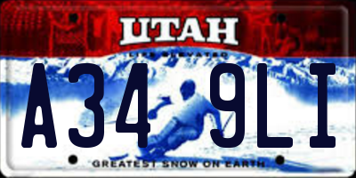 UT license plate A349LI