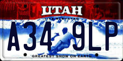 UT license plate A349LP