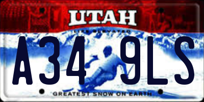UT license plate A349LS