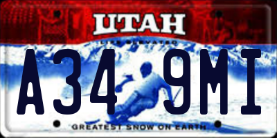 UT license plate A349MI