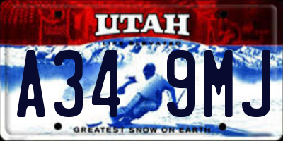 UT license plate A349MJ