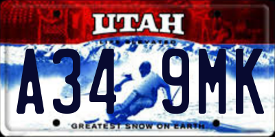UT license plate A349MK