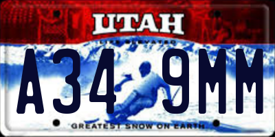 UT license plate A349MM
