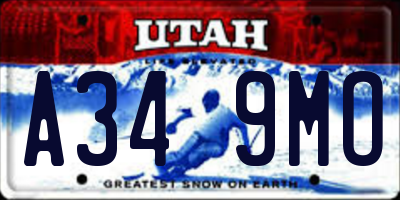 UT license plate A349MO