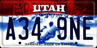 UT license plate A349NE