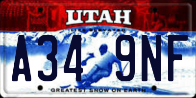UT license plate A349NF
