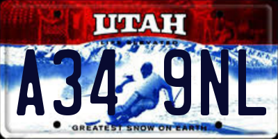 UT license plate A349NL