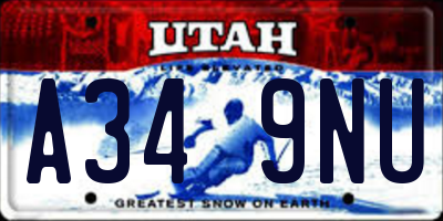 UT license plate A349NU