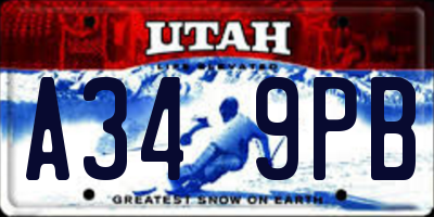UT license plate A349PB