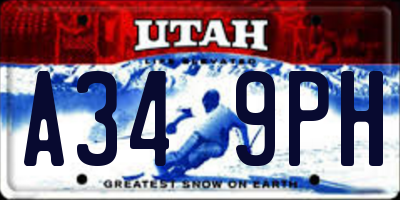 UT license plate A349PH