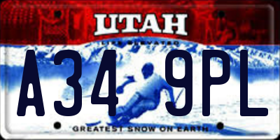 UT license plate A349PL