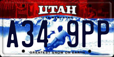 UT license plate A349PP