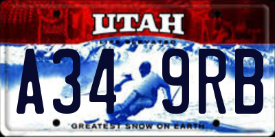 UT license plate A349RB