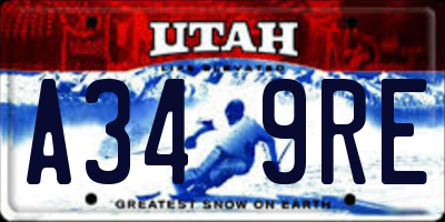 UT license plate A349RE