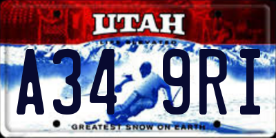 UT license plate A349RI