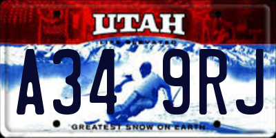 UT license plate A349RJ