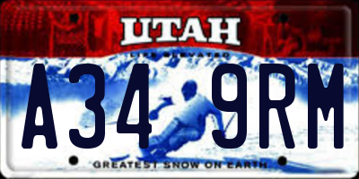 UT license plate A349RM