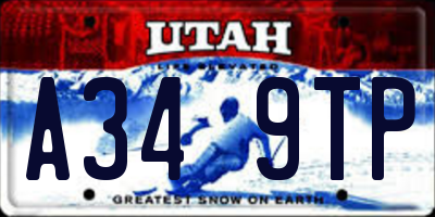 UT license plate A349TP