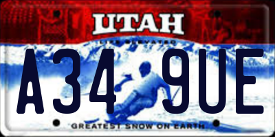 UT license plate A349UE