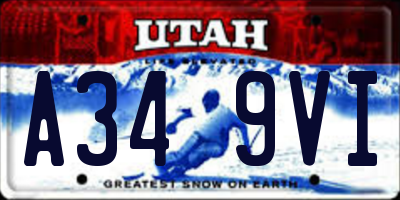 UT license plate A349VI