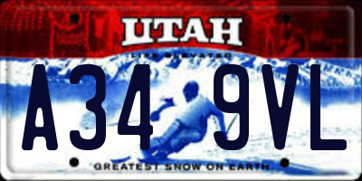 UT license plate A349VL