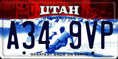 UT license plate A349VP
