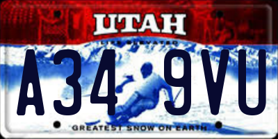 UT license plate A349VU