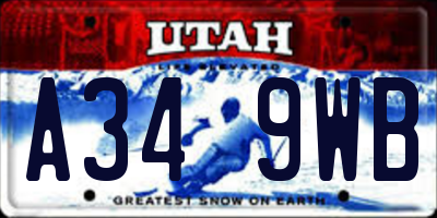 UT license plate A349WB
