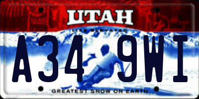 UT license plate A349WI
