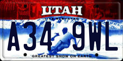 UT license plate A349WL