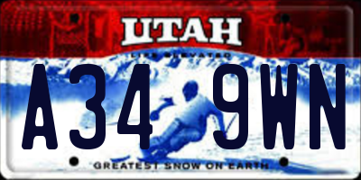 UT license plate A349WN