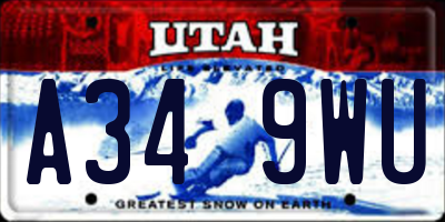 UT license plate A349WU