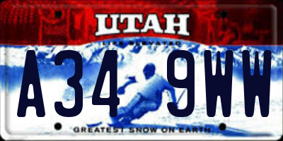 UT license plate A349WW