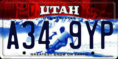 UT license plate A349YP