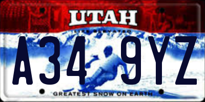 UT license plate A349YZ