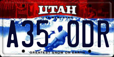 UT license plate A350DR