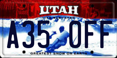 UT license plate A350FF