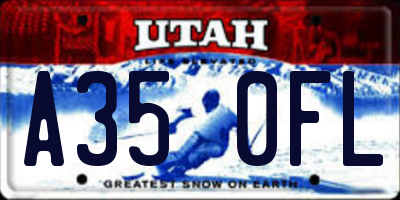 UT license plate A350FL