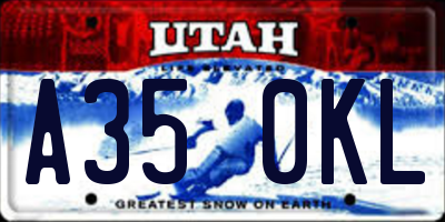 UT license plate A350KL